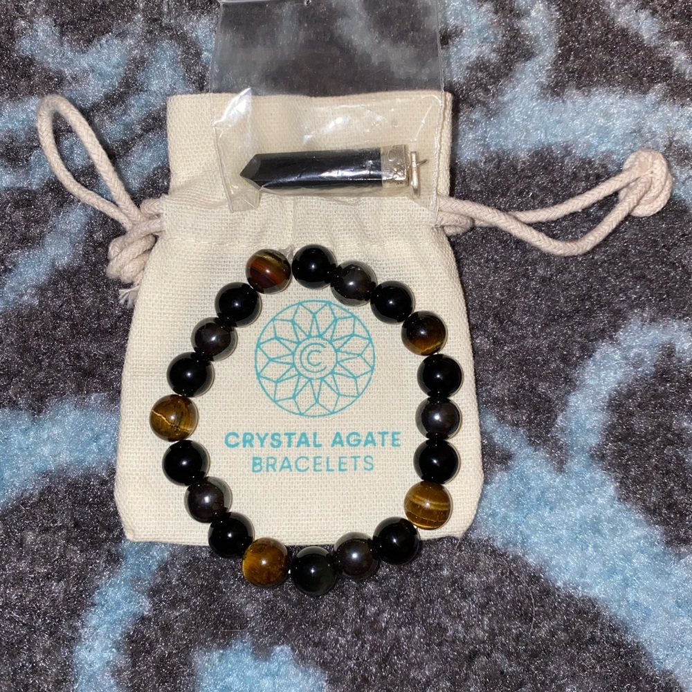 Crystal Agate Bracelet with Pendant
